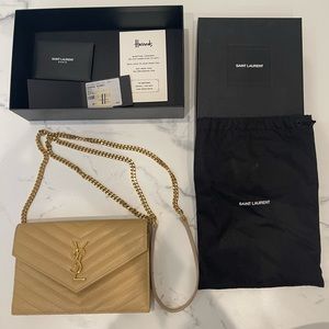 Saint Laurent YSL Small envelope wallet on chain